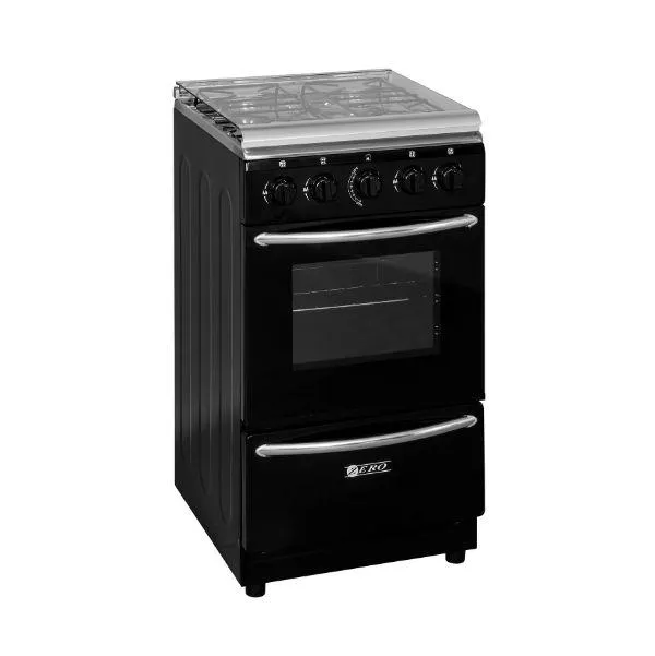 Zero 4 Burner Gas Stove With Gas Oven – Black