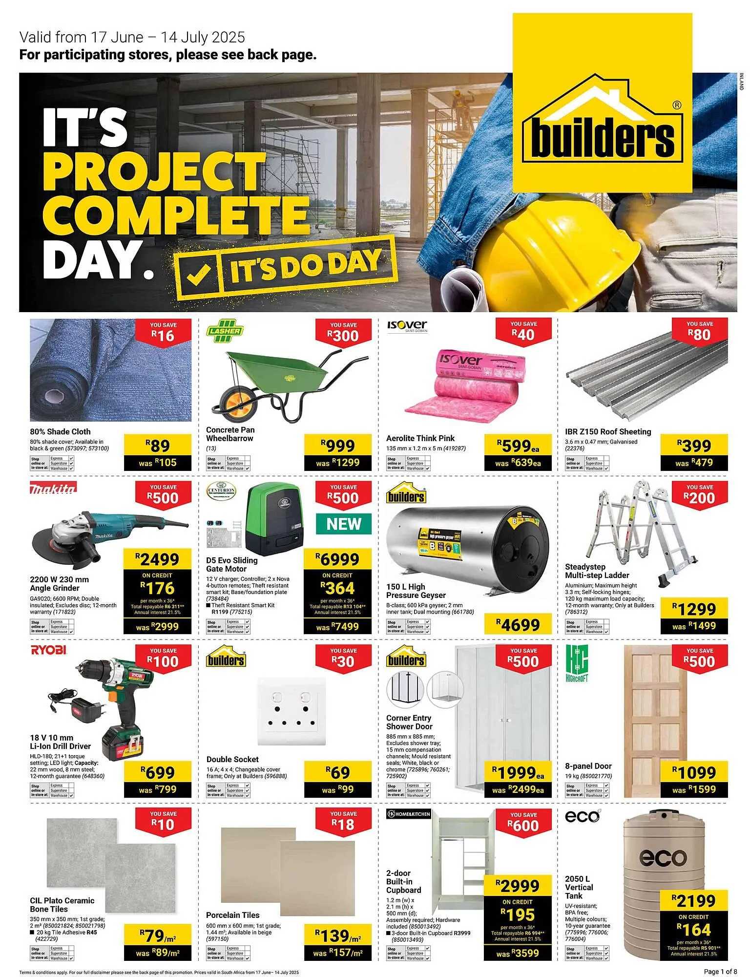 Builders Warehouse catalogue from 17 June to 14 July 2025 - Catalogue Page 1