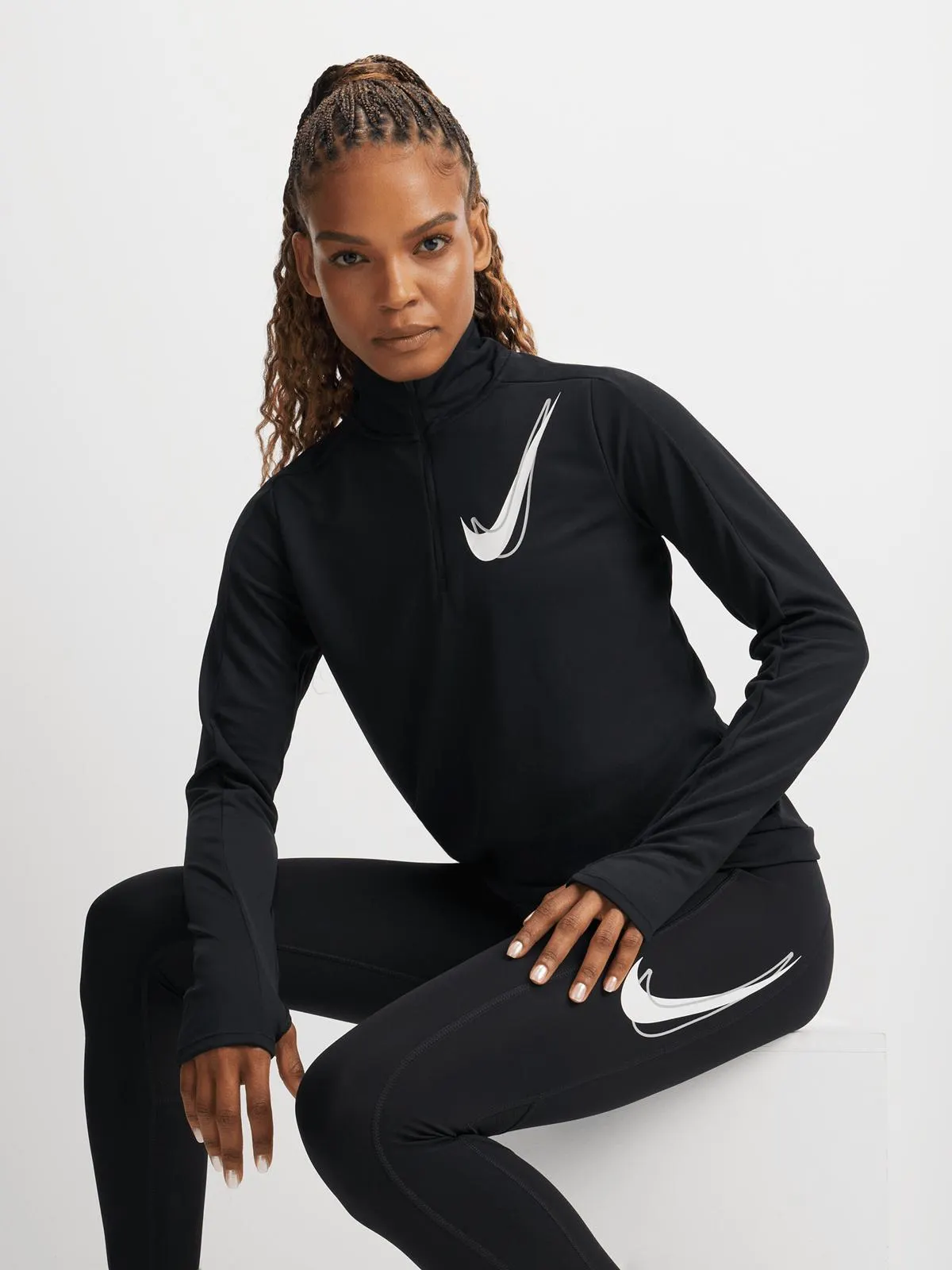 Nike Womens Swoosh Dri-FIT 1/2 Zip Running Mid Layer Top