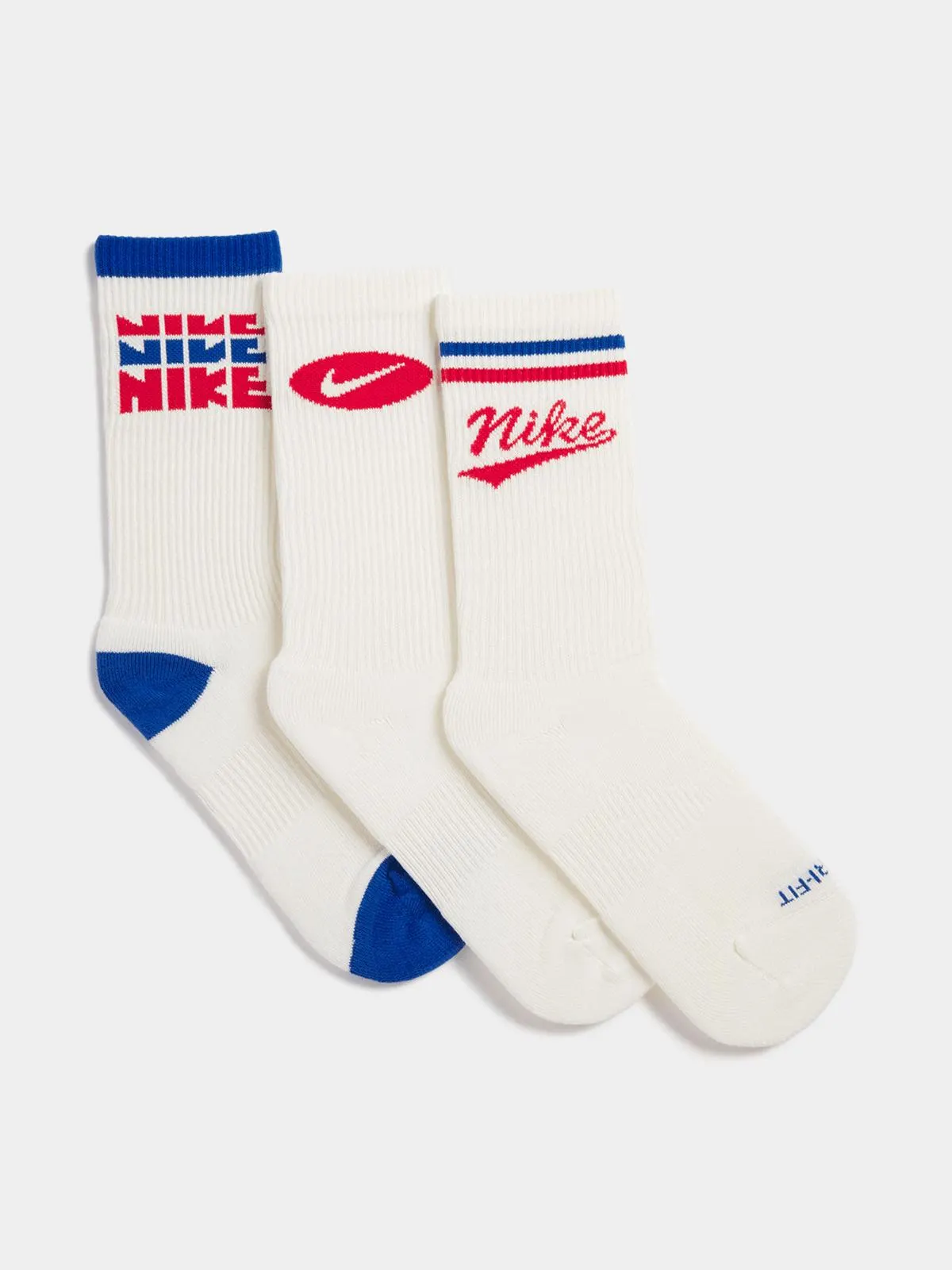 Nike Unisex 3 Pack Everyday Plus Crew White Socks
