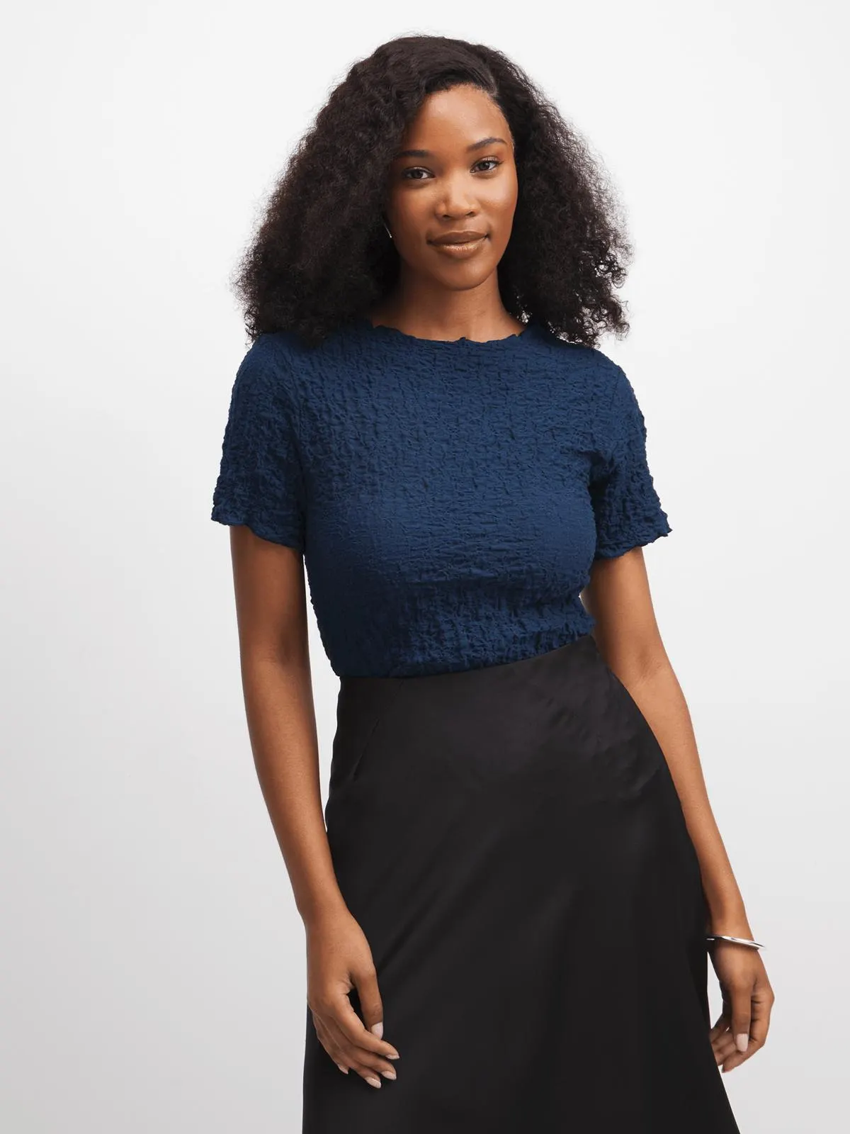 Jet Women's Navy Textured Top