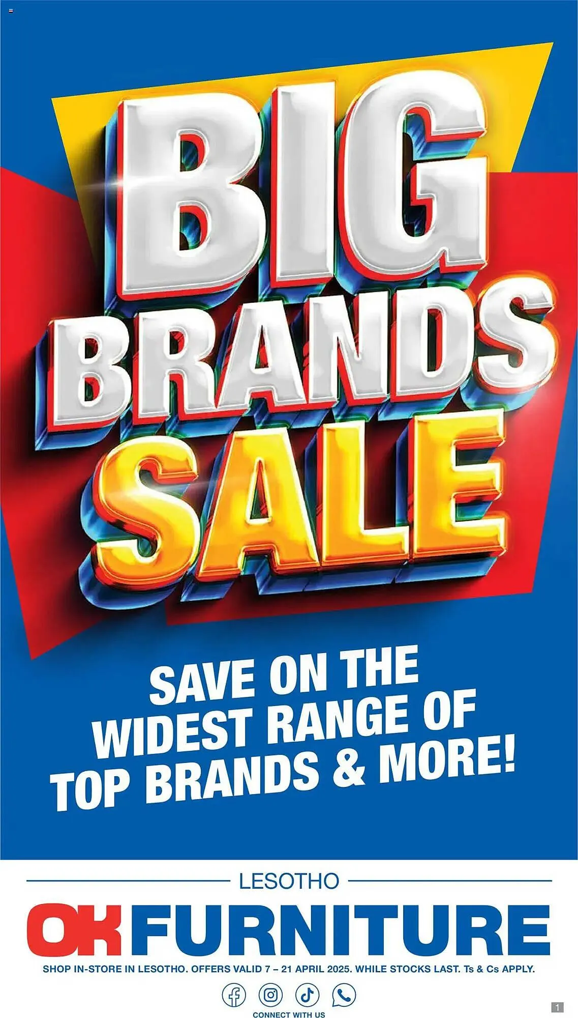 OK Furniture catalogue from 7 April to 21 April 2025 - Catalogue Page 1