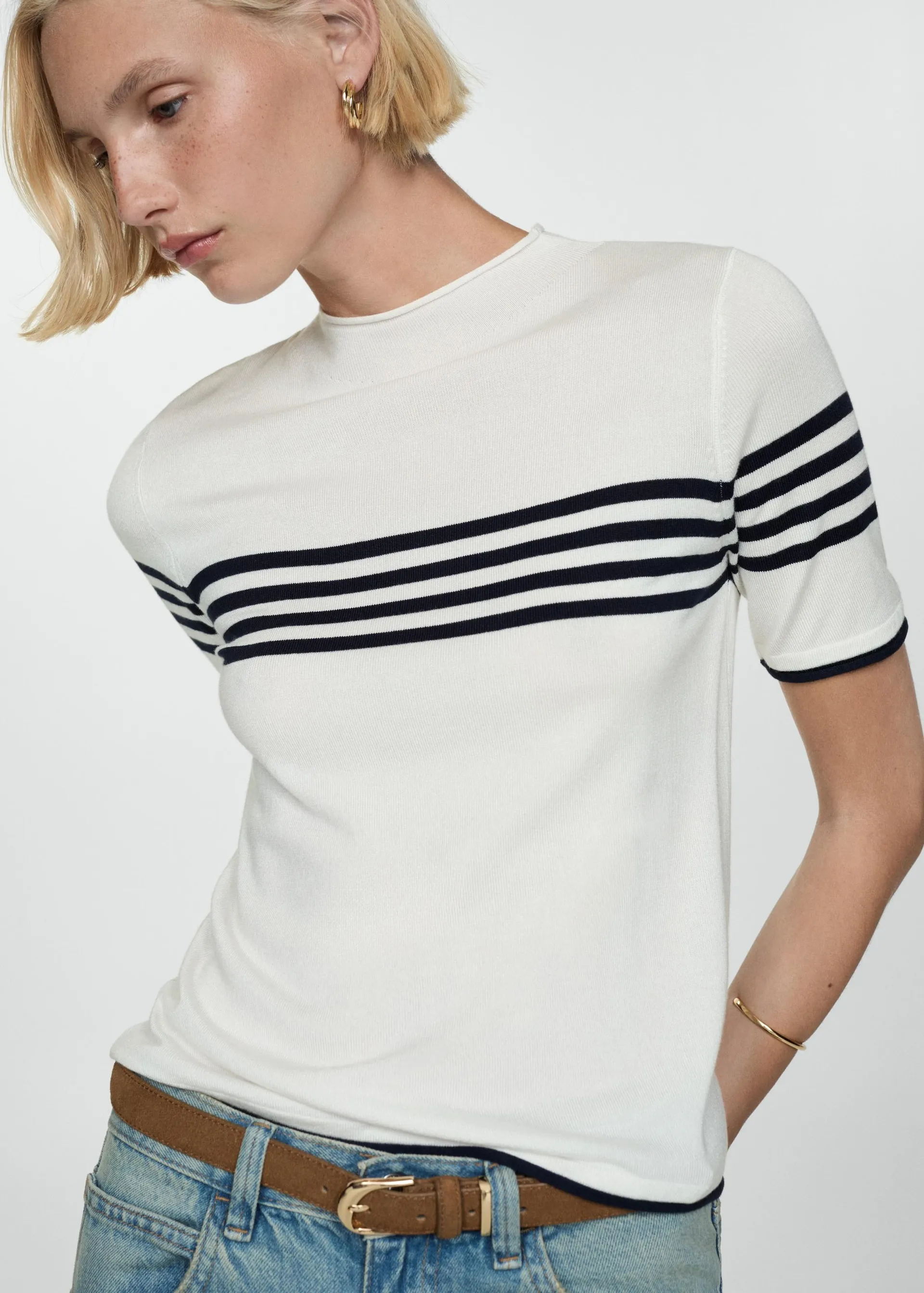 Striped knit sweater