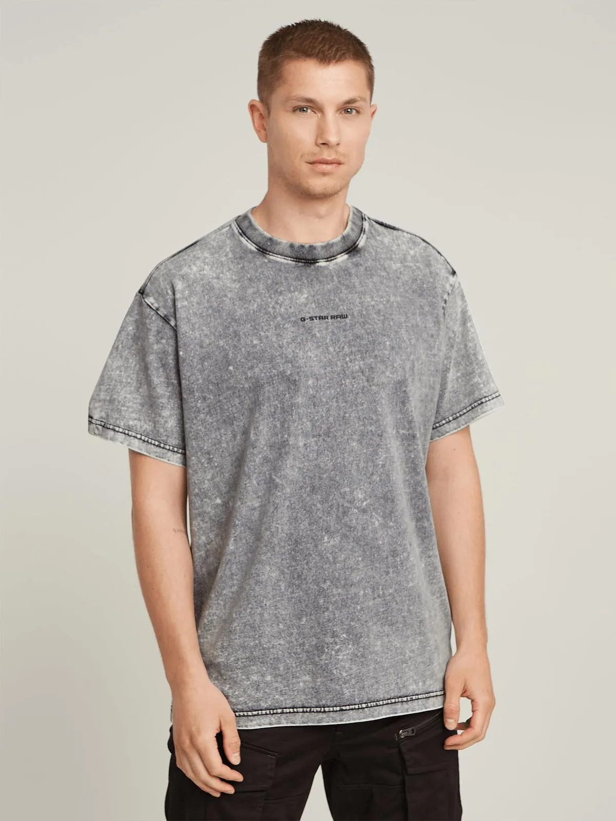 G-Star Men's Washed Loose Light Black T-Shirt