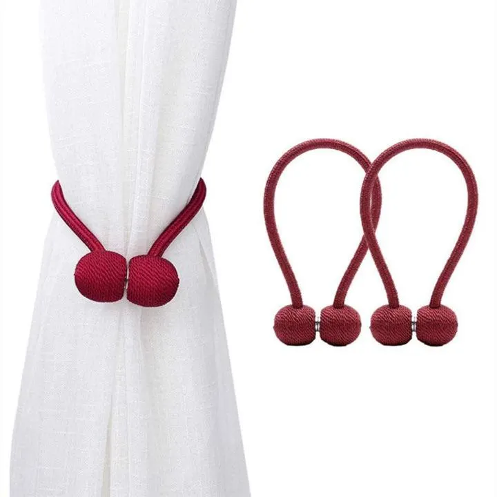 Matoc Magnetic Curtain Tieback - Ball Design - Dark Red