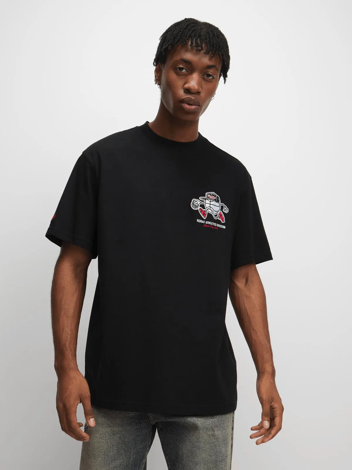 Redbat Athletics Men's Black Relaxed T-Shirt