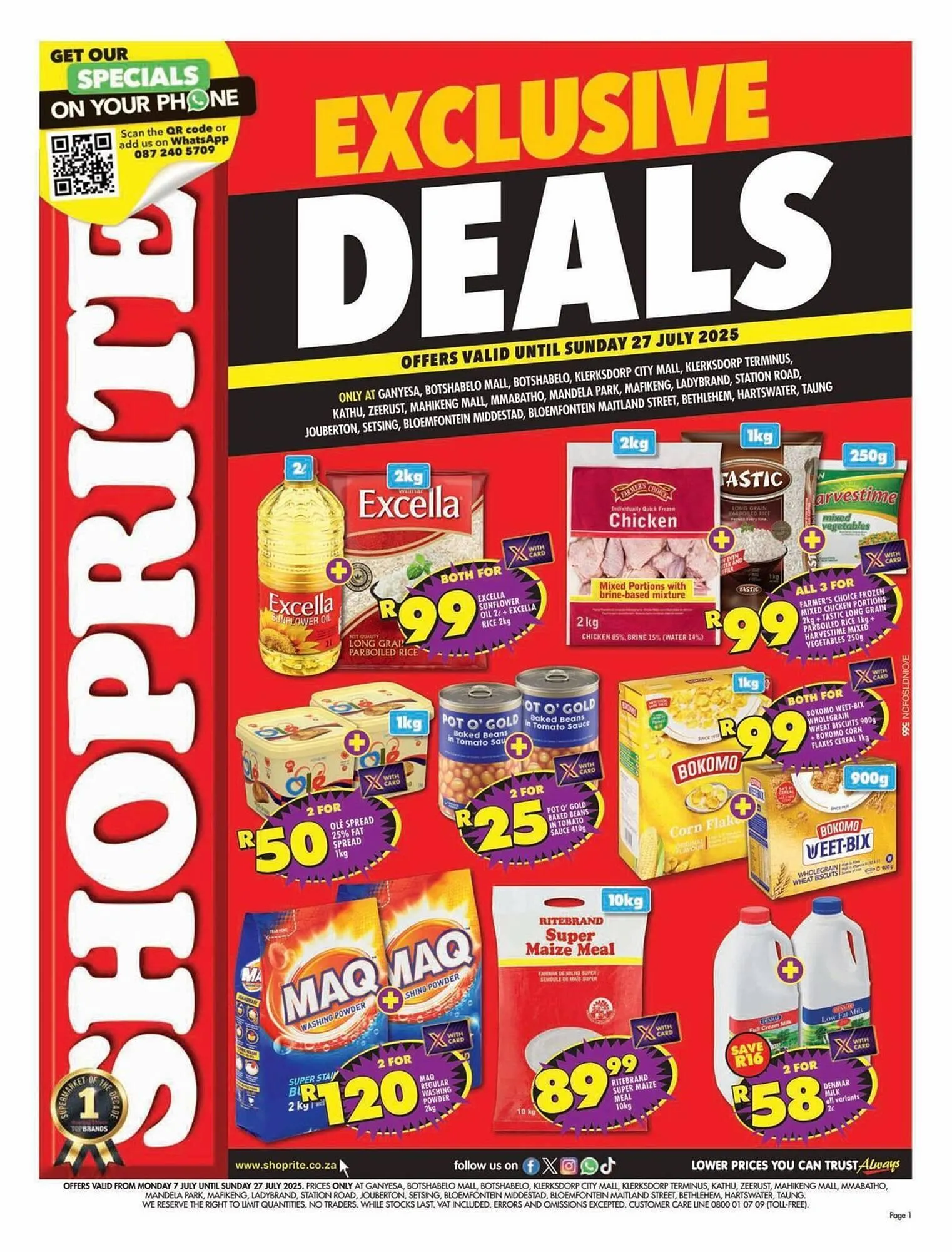 Shoprite catalogue from 9 July to 27 July 2025 - Catalogue Page 1