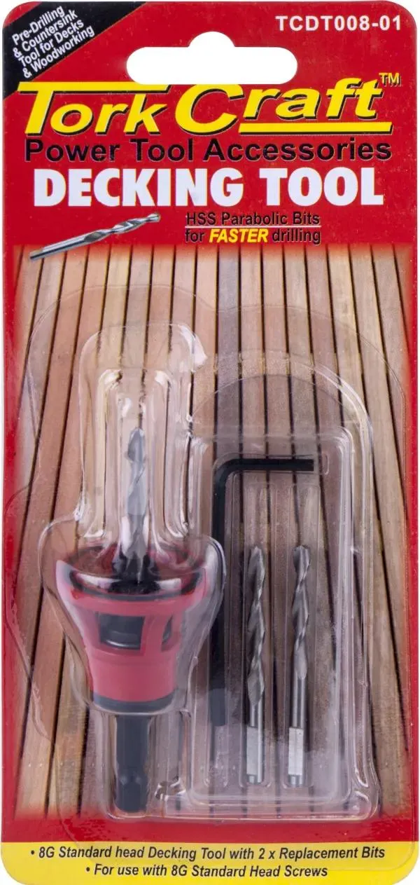 Tork Craft Decking Tool 8G Std Head Pre-Drill & Countersink