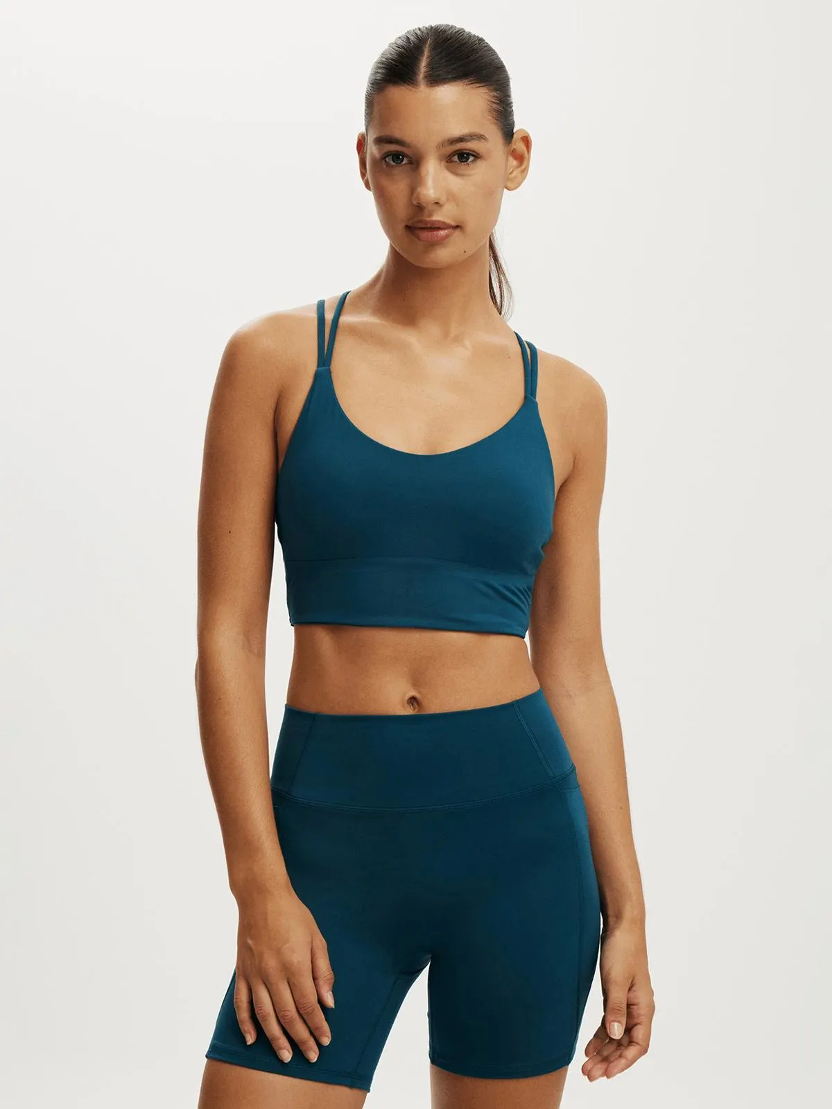 Cotton On Women's Blue Active Ultra Soft Bonded Strappy Tank Top