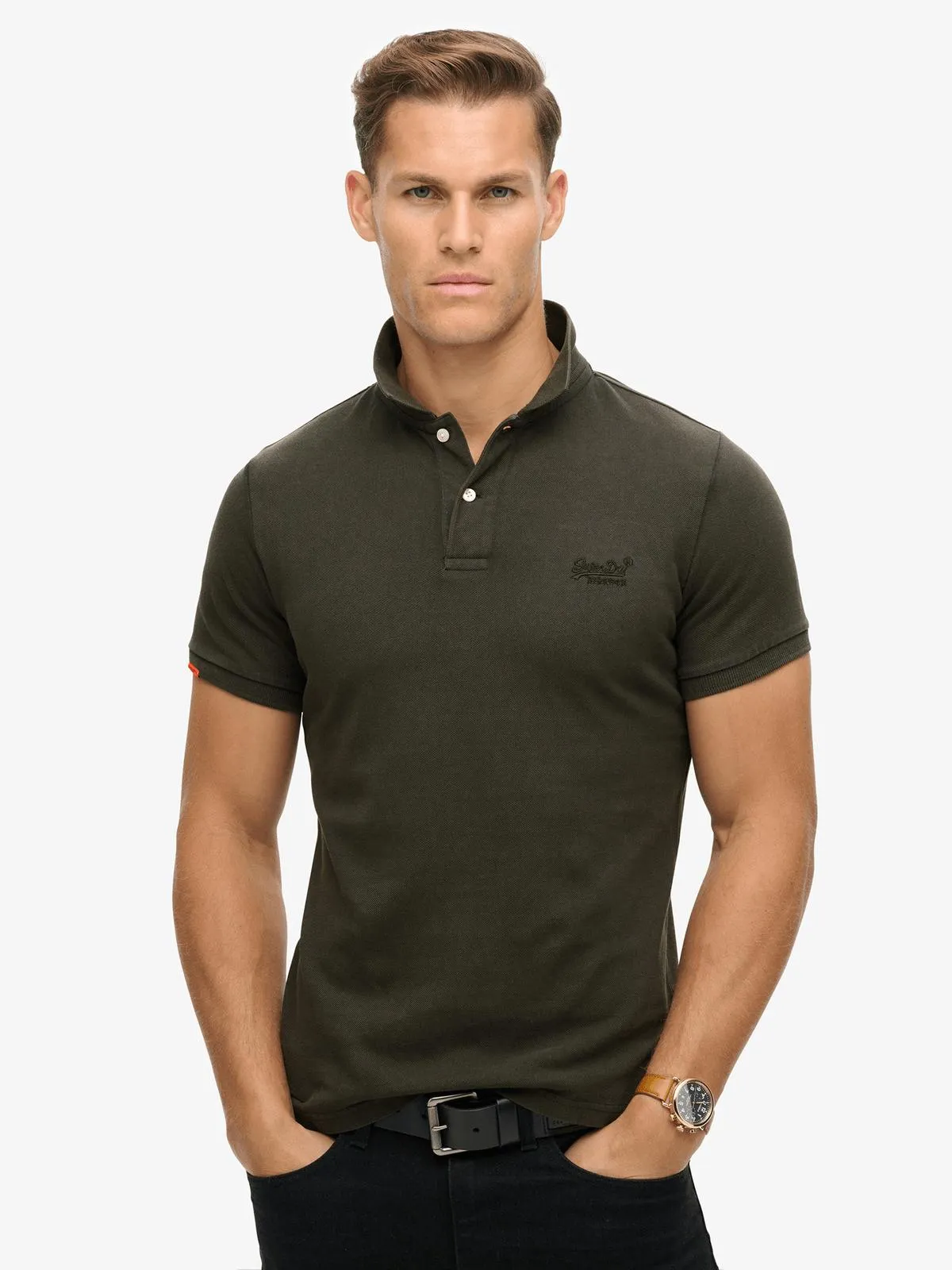 Men's Superdry Green Vint Destroy Polo
