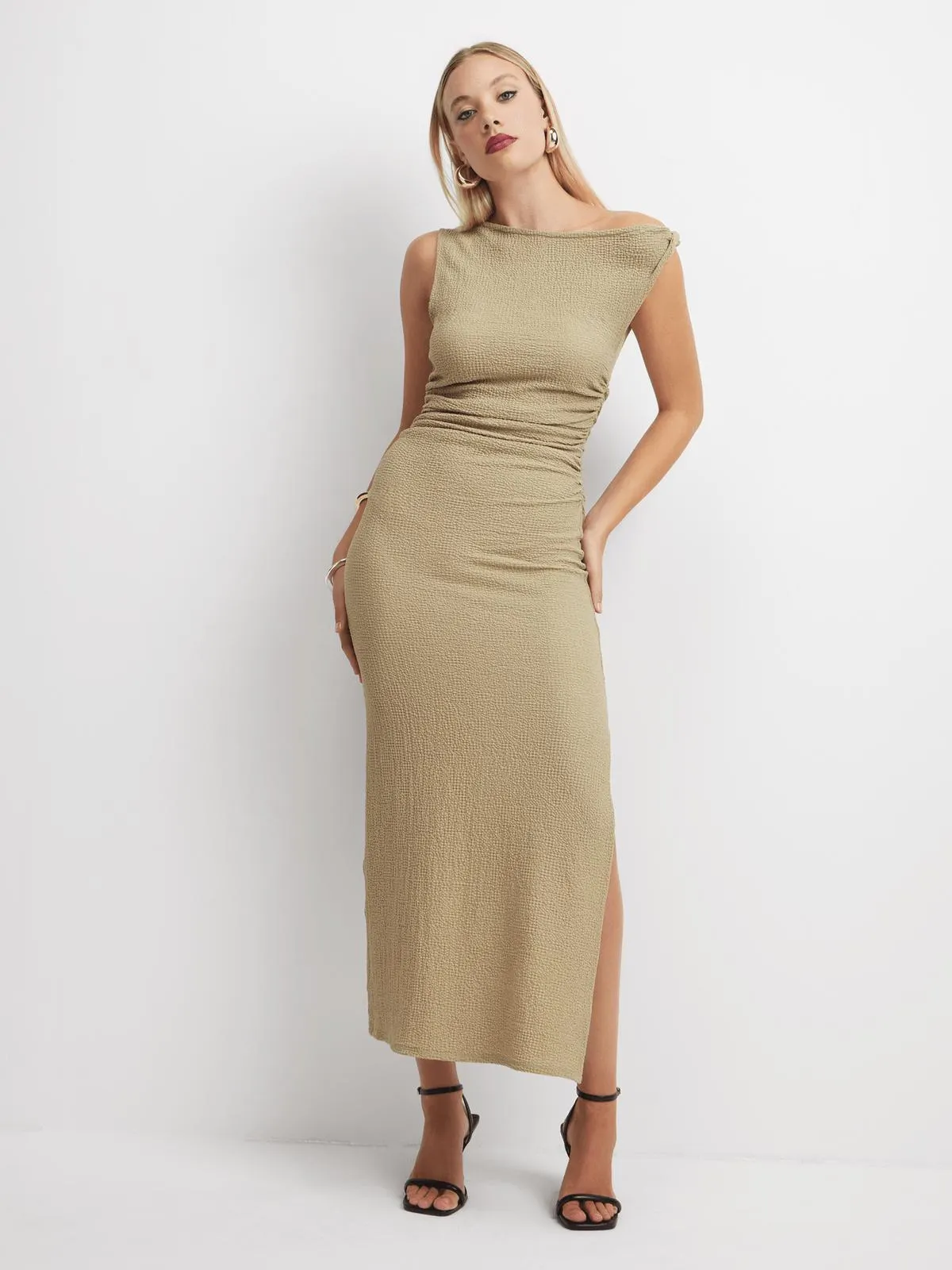 Women's Stone Off shoulder Maxi Dress