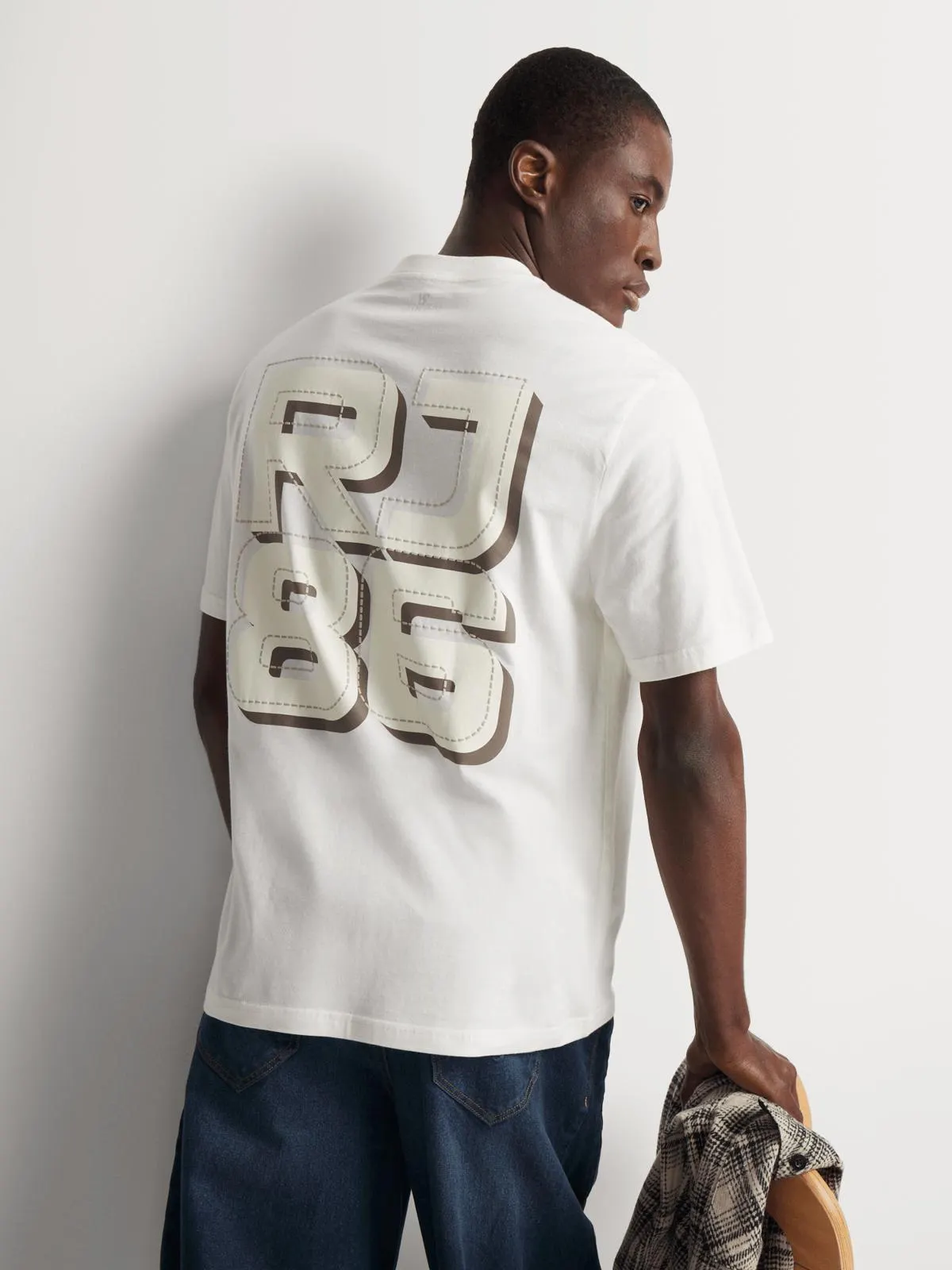 Relay Jeans Men's Stitch Shadow Milk Graphic T-Shirt