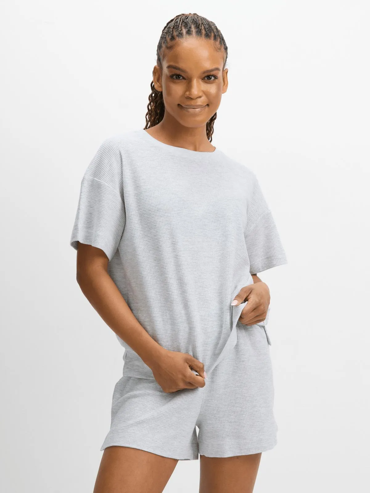 Jet Women's Ice Melange Waffel Short PJ Set