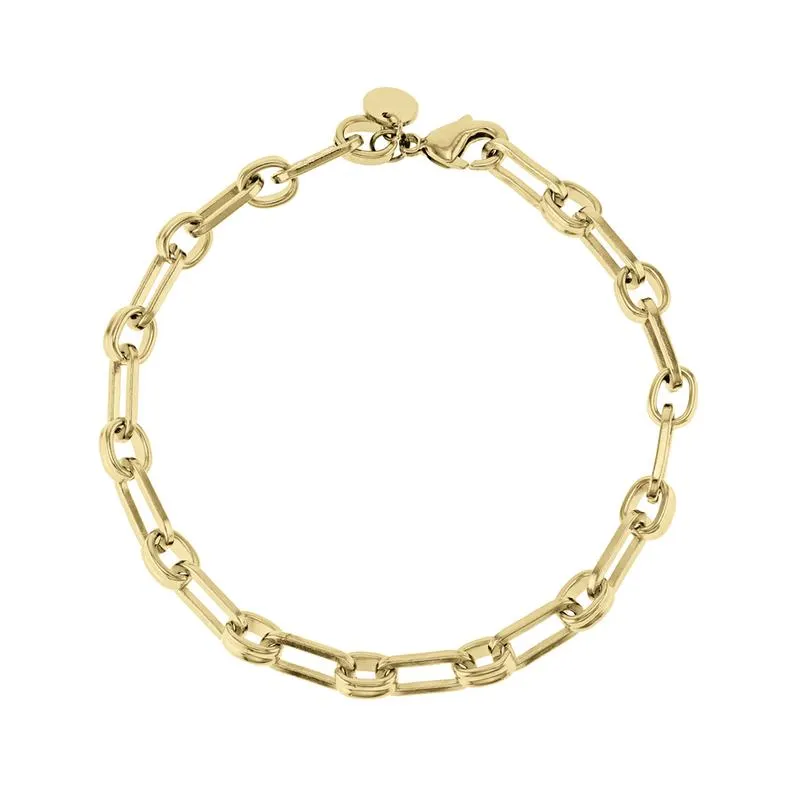 18ct Yellow Gold Plated Oval Link Bracelet