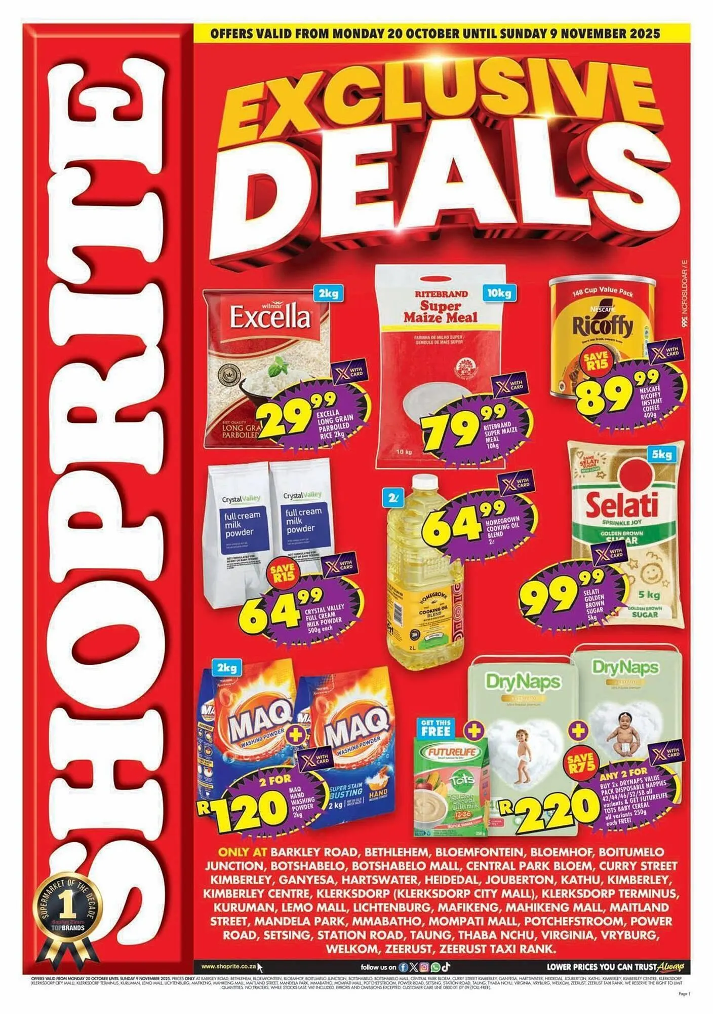 Shoprite catalogue from 20 October to 9 November 2025 - Catalogue Page 1