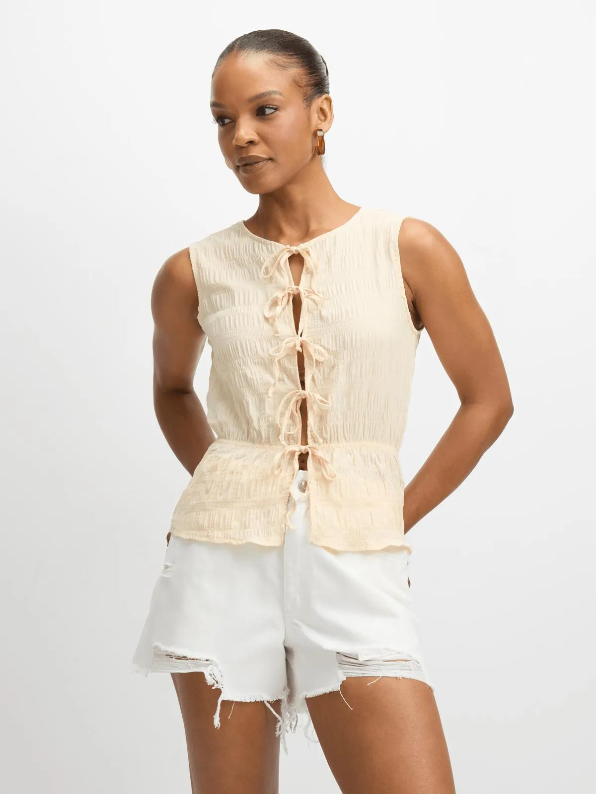 Jet Women's White Cheeky Denim Shorts