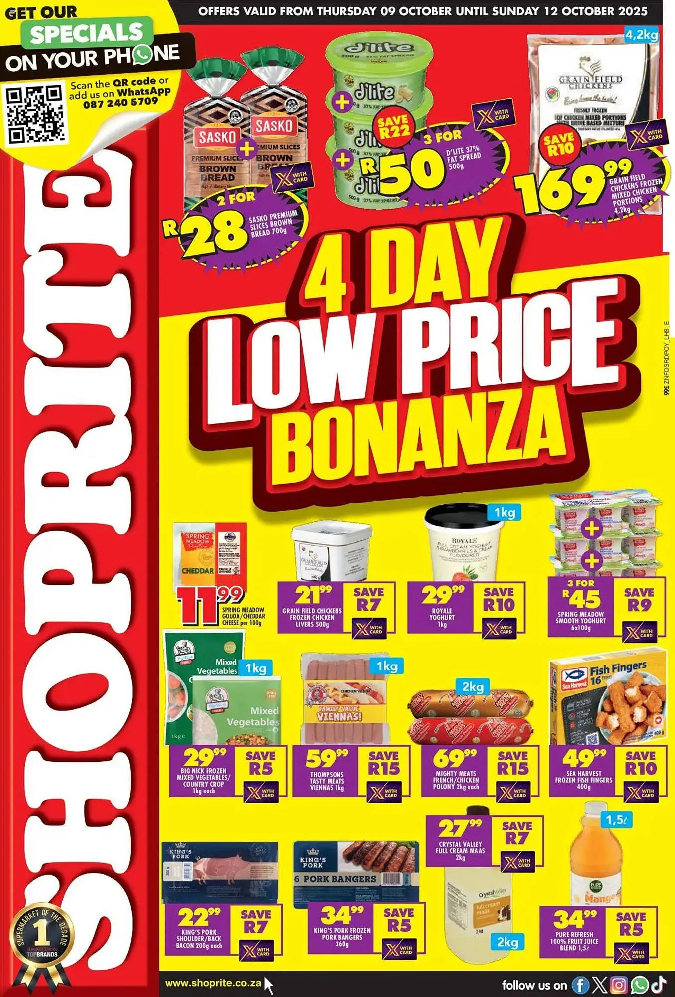 Shoprite catalogue from 9 October to 12 October 2025 - Catalogue Page 1