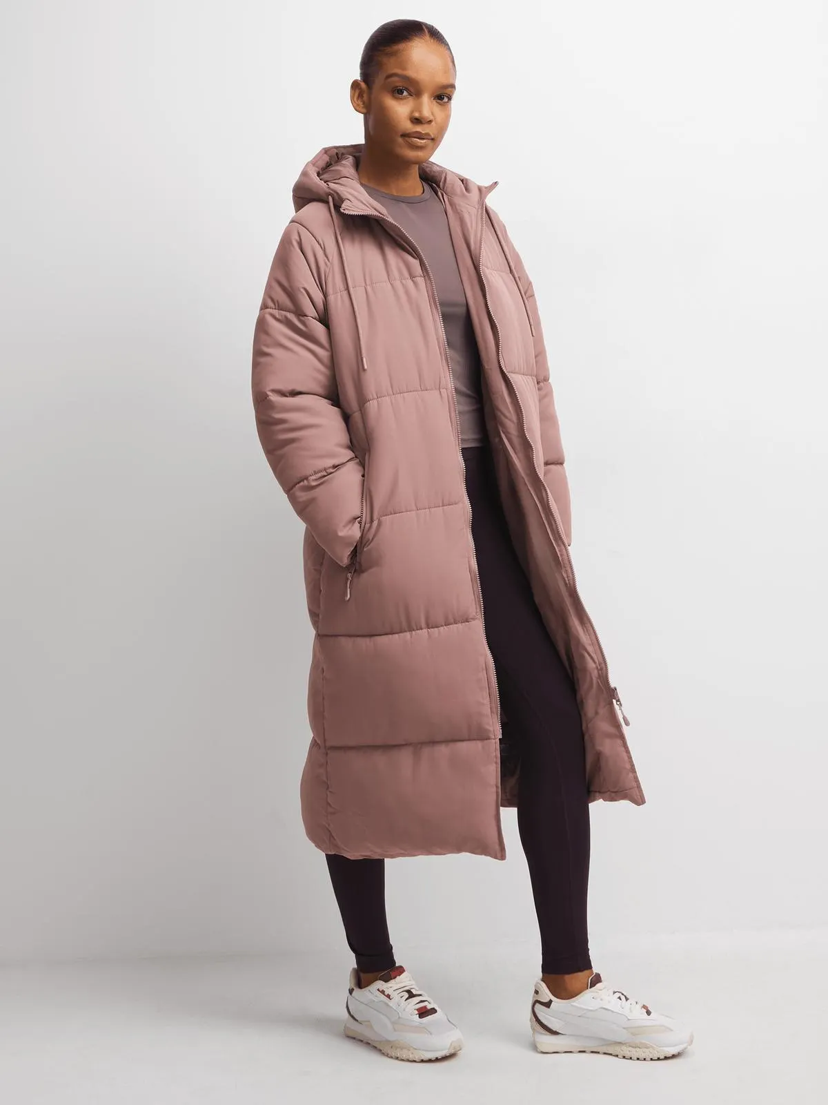 TS Womens Longer Length Mauve Duvet Puffer Jacket