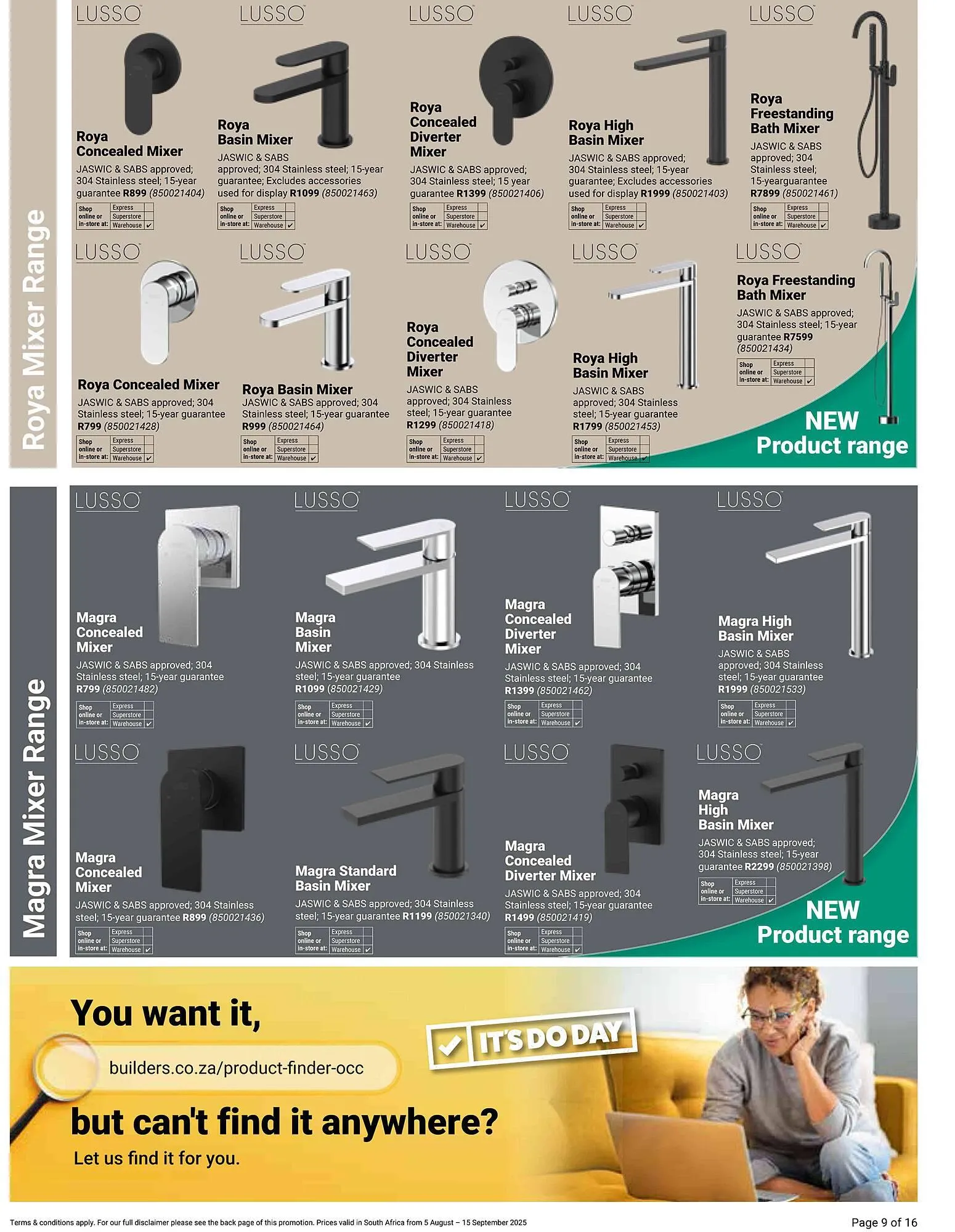 Builders Warehouse catalogue from 5 August to 15 September 2025 - Catalogue Page 9