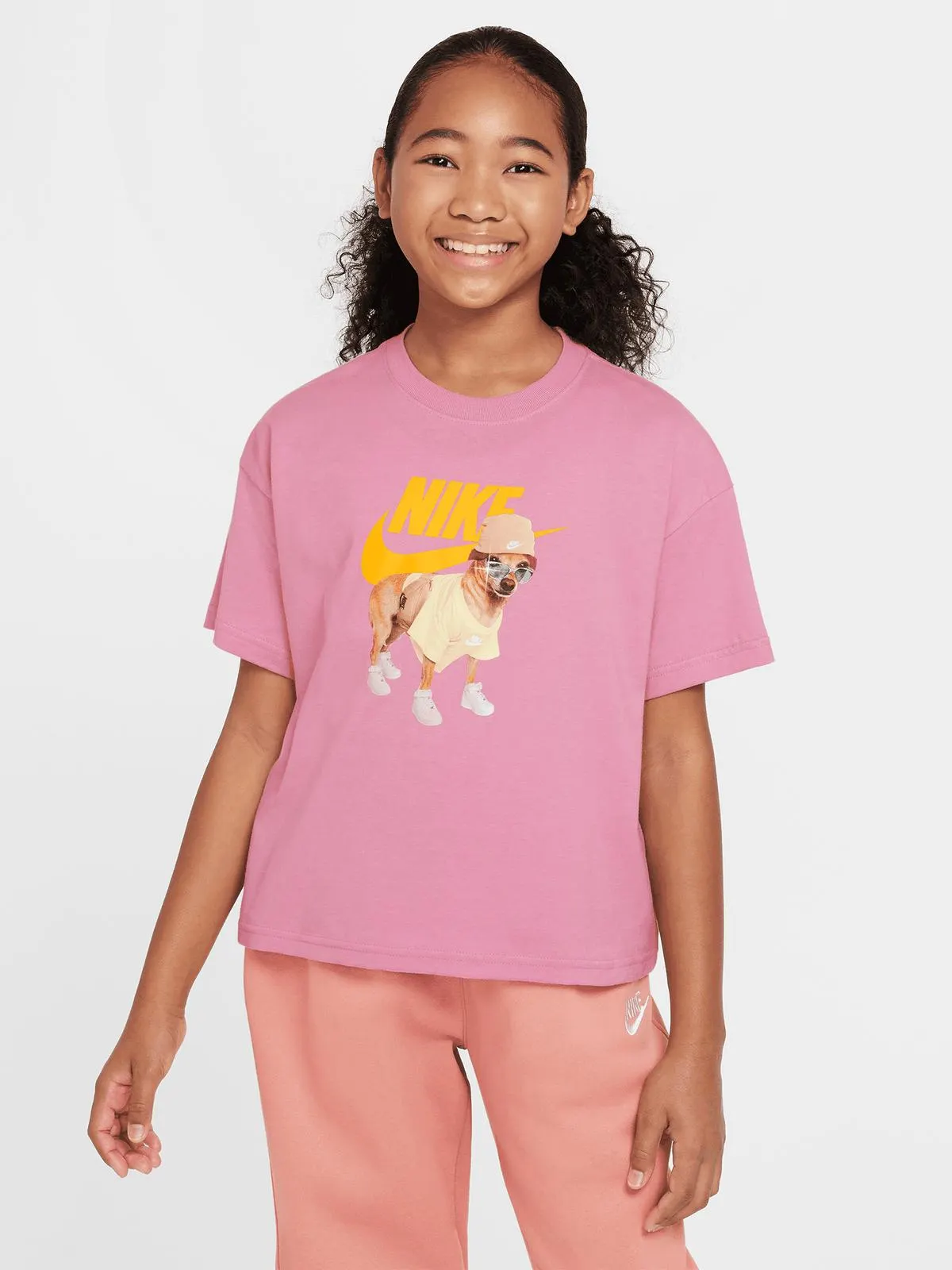 Nike Girls Youth Sportswear Pink T-Shirt