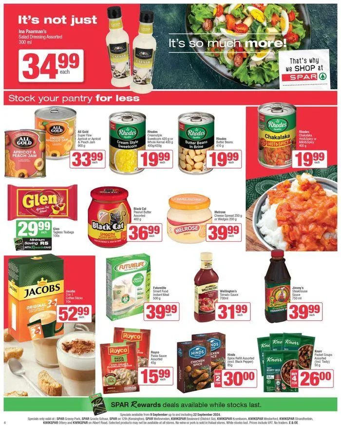 Specials Spar from 9 September to 22 September 2024 - Catalogue Page 4
