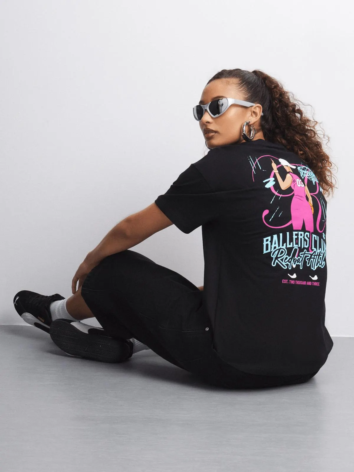 Redbat Athletics Women's Black Graphic T-Shirt