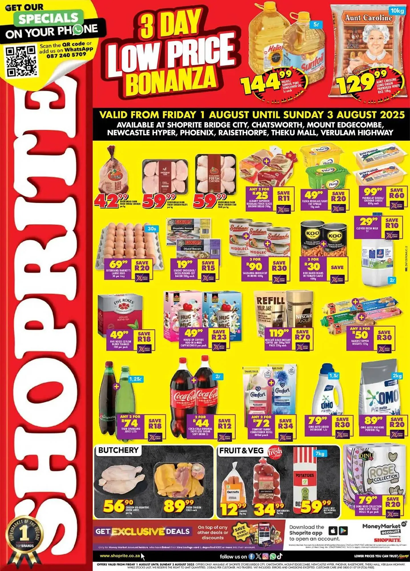 Shoprite catalogue from 1 August to 3 August 2025 - Catalogue Page 1