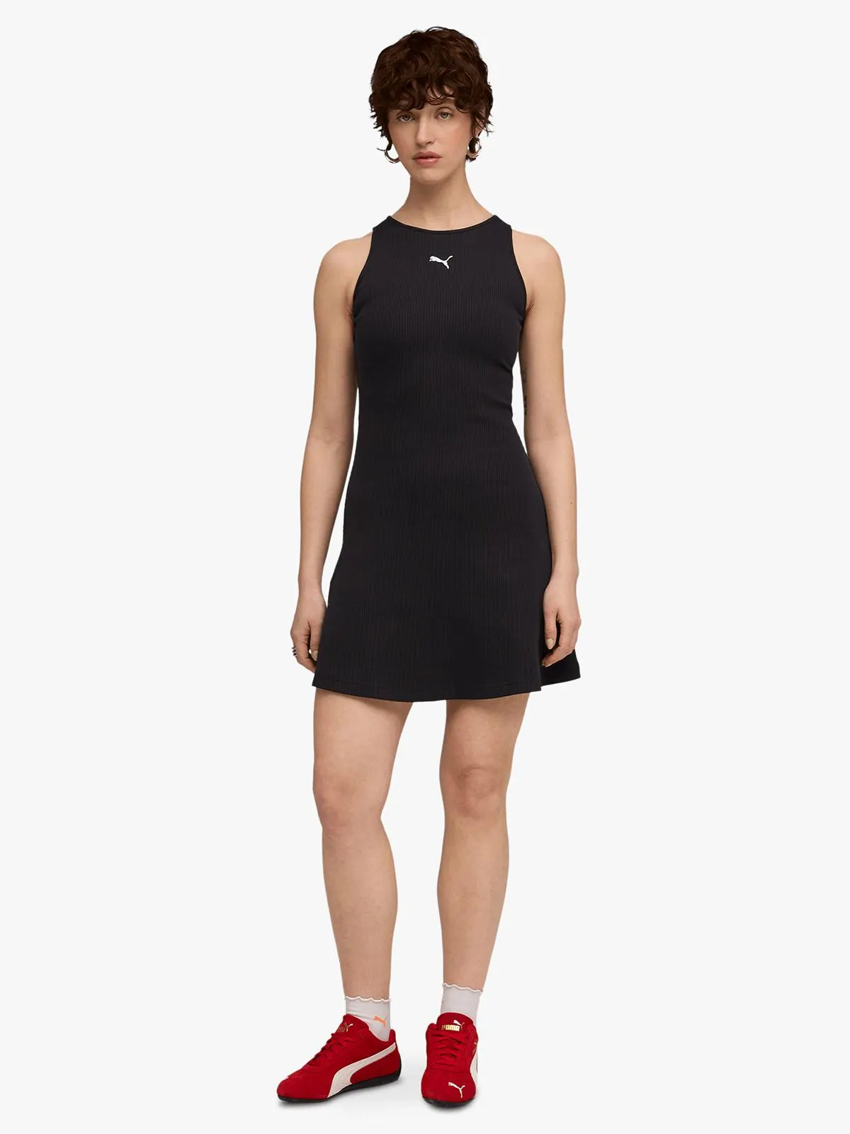 Puma Women's Wardrobe Essentials Ribbed Black Dress