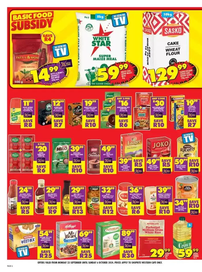 Shoprite Promise Western Cape from 24 September to 6 October 2024 - Catalogue Page 6
