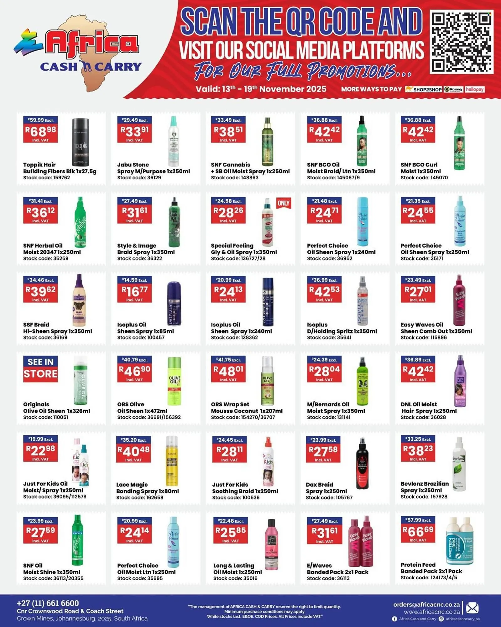 Africa Cash and Carry catalogue from 13 November to 19 November 2025 - Catalogue Page 1