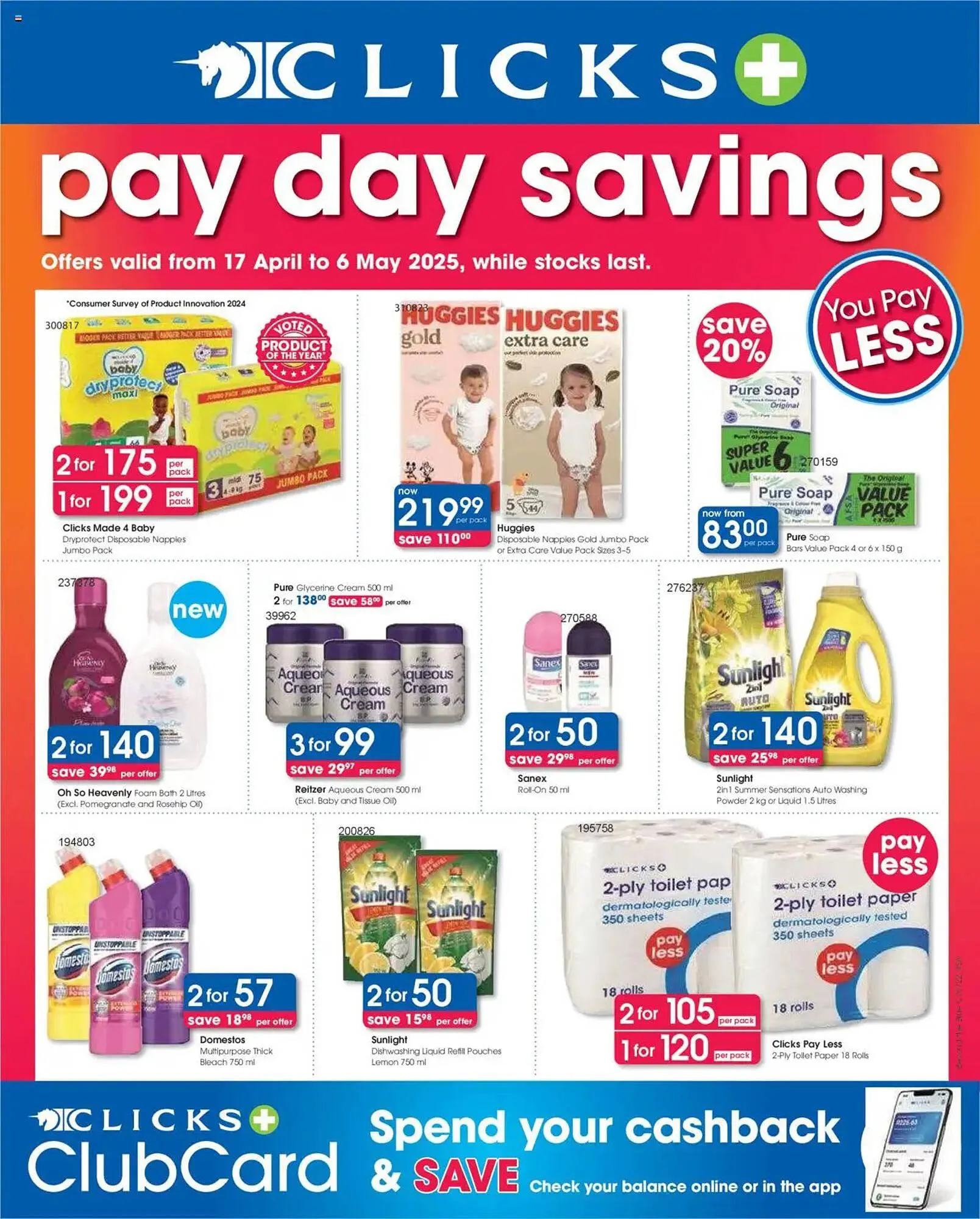 Clicks catalogue from 17 April to 6 May 2025 - Catalogue Page 1
