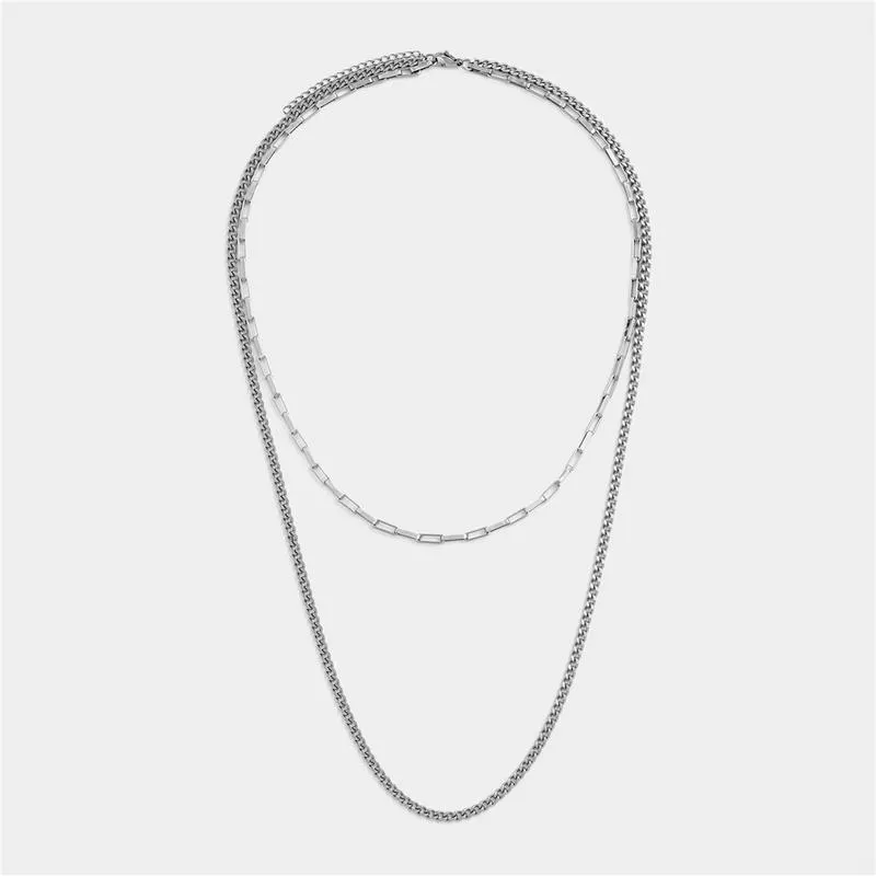 American Swiss Women's Layered Chain Necklace