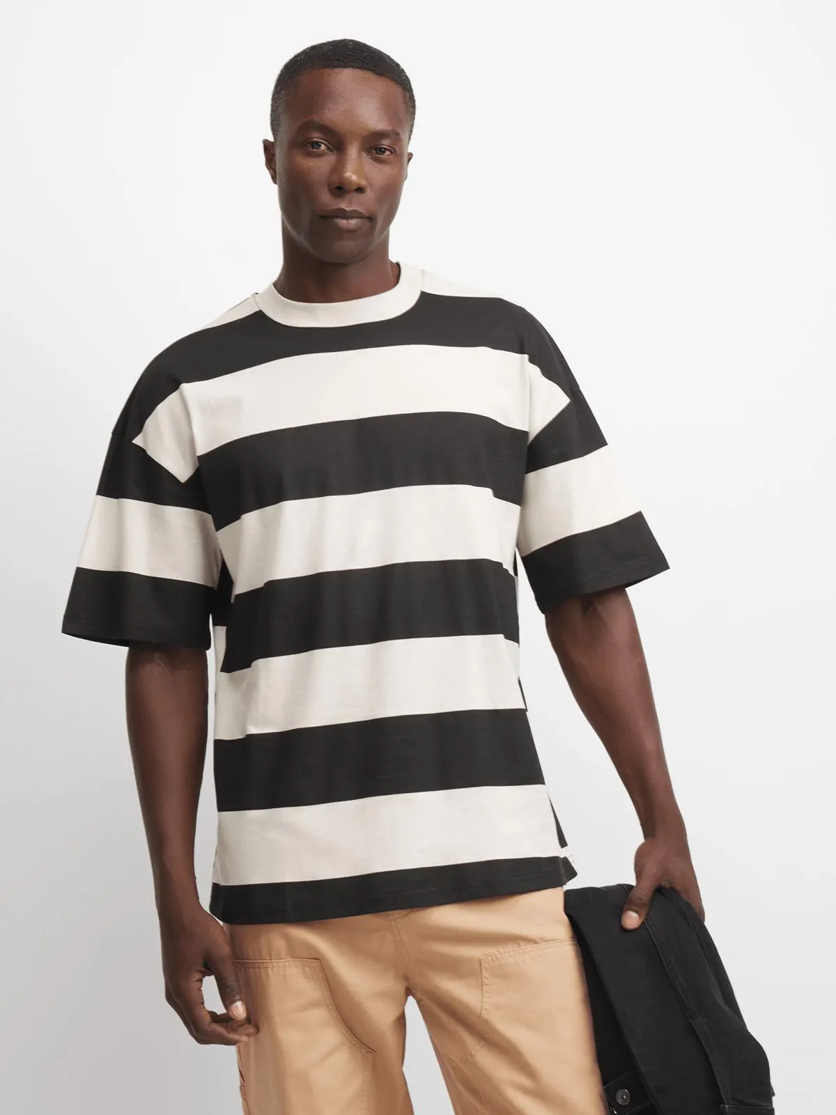 Jet Men's Black/Ecru Stripe T-Shirt