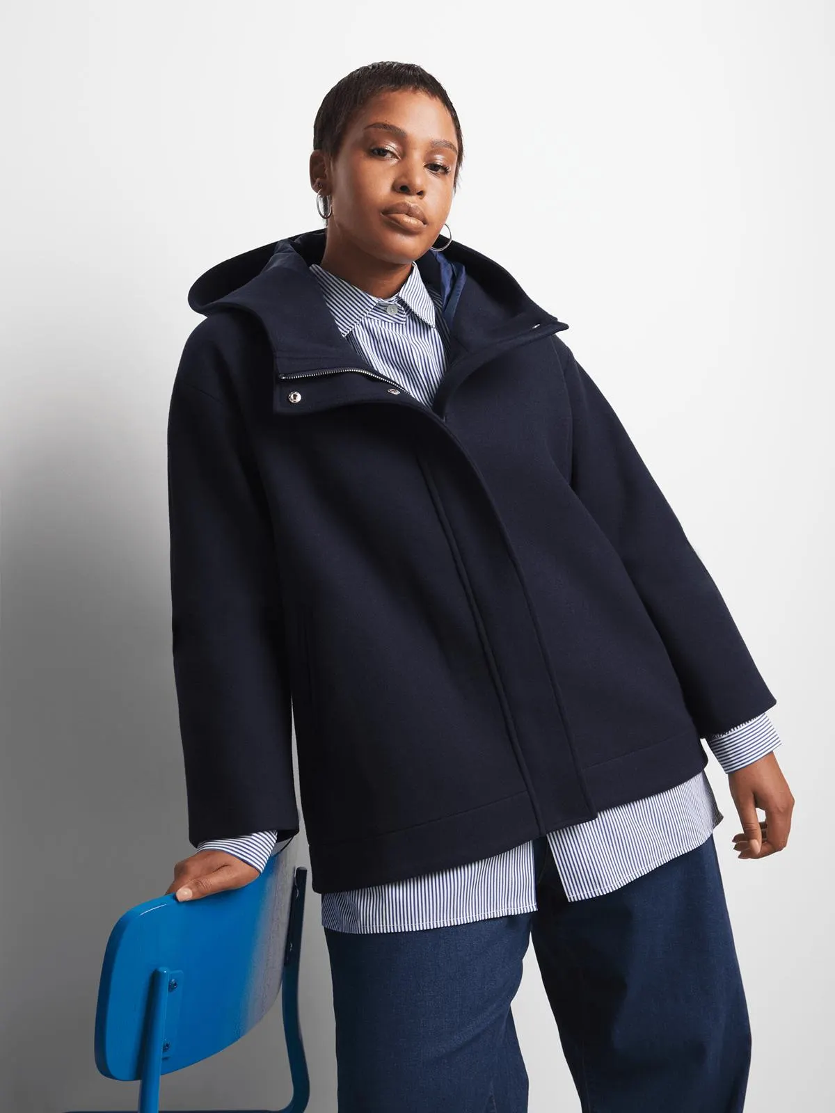 Women's Canvas Hooded Melton Jacket