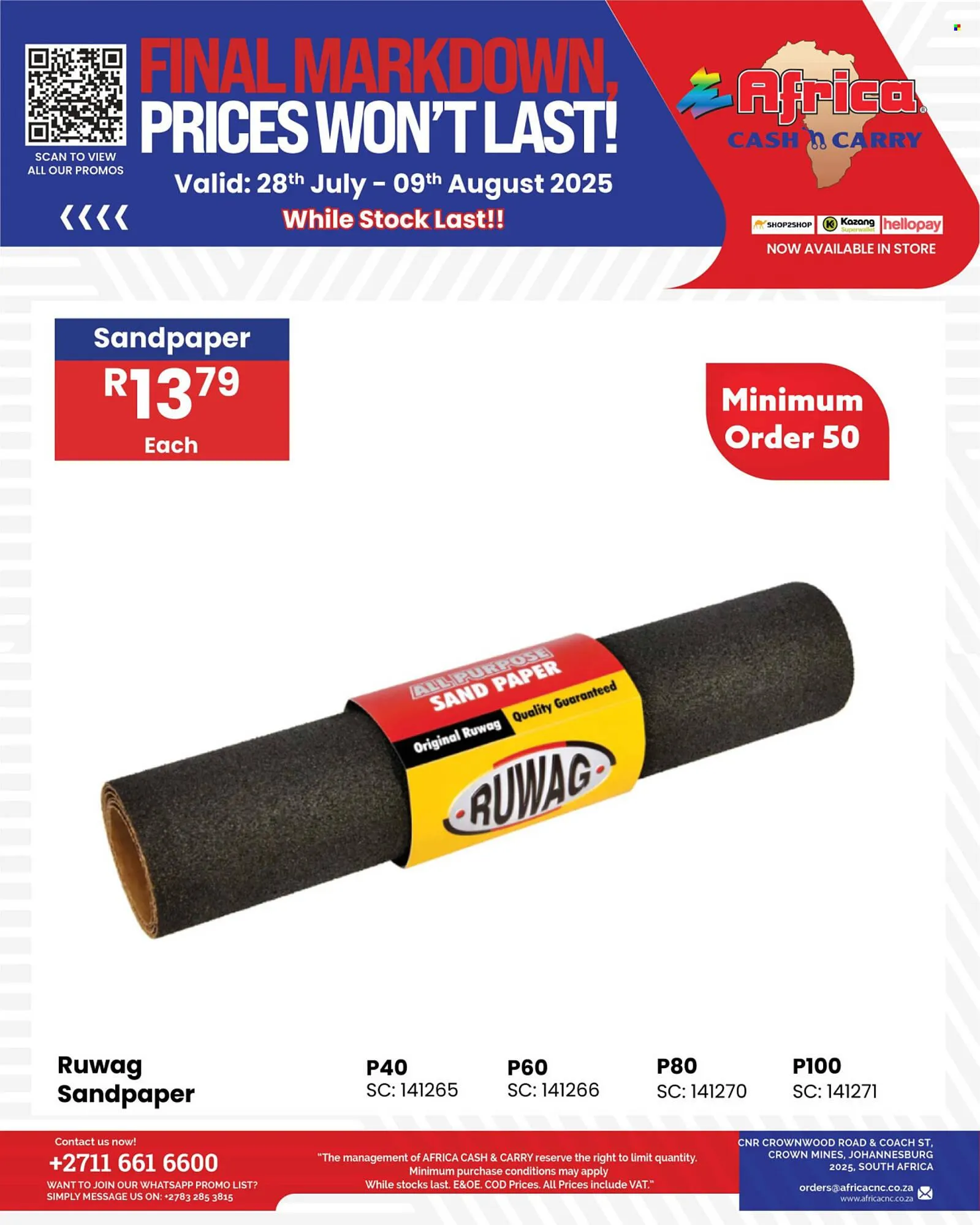 Africa Cash and Carry catalogue from 28 July to 9 August 2025 - Catalogue Page 1