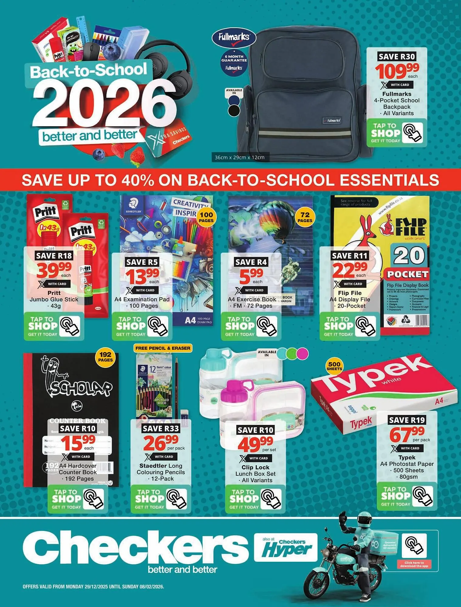Checkers catalogue from 29 December to 8 February 2026 - Catalogue Page 1