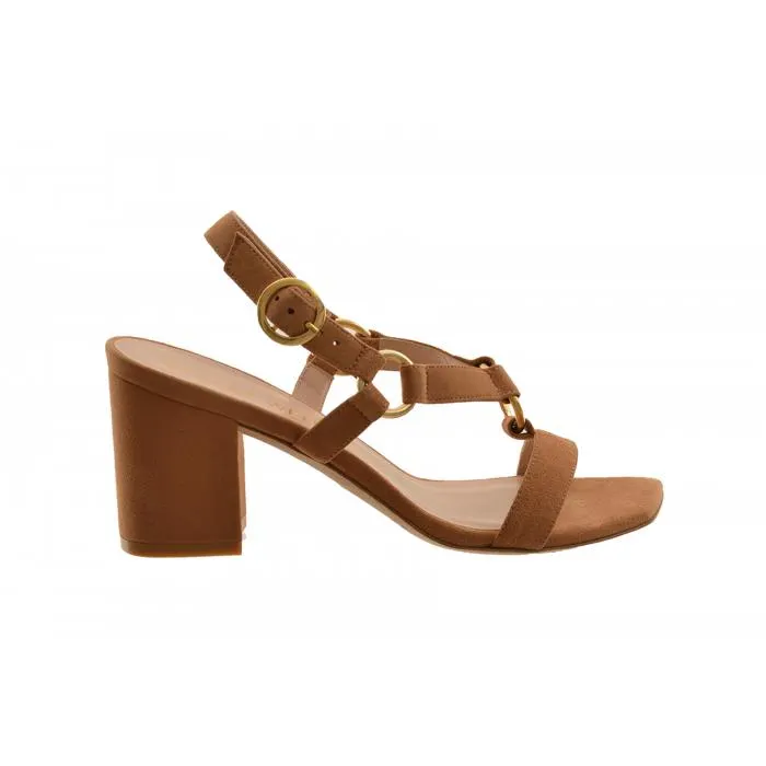 Stuart Weitzman Metal Ring Block Heel Sandal