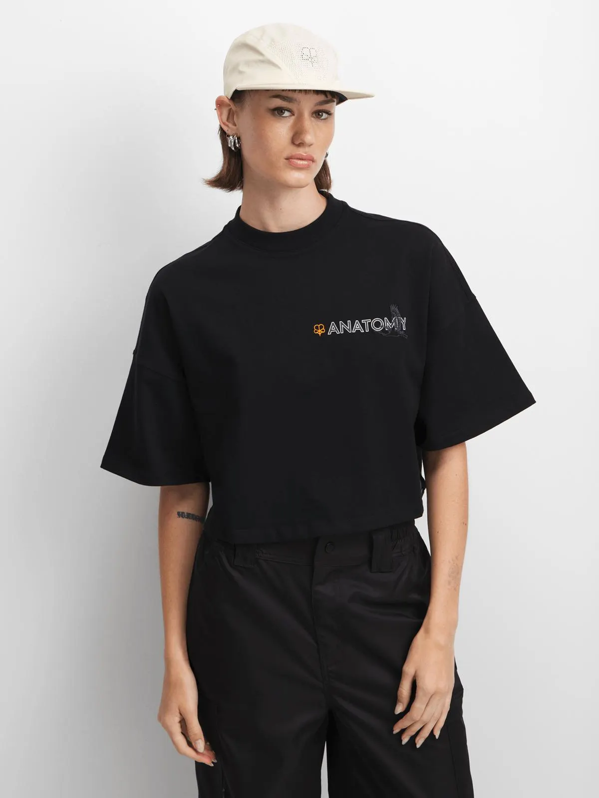 Anatomy Women's Tree Black Cropped T-Shirt
