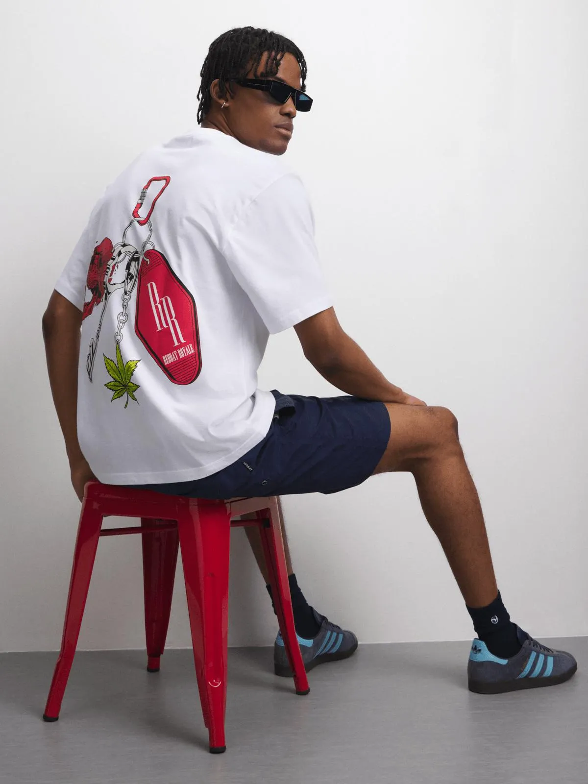 Redbat Men's White Graphic T-Shirt