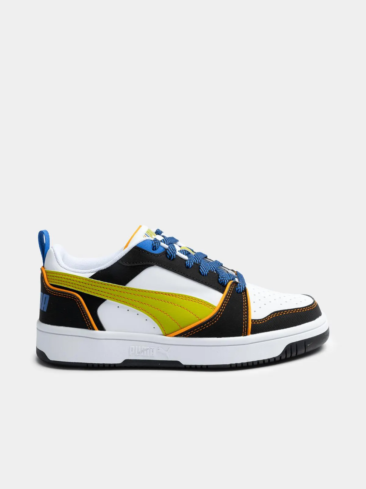 Junior Puma Rebound V6 Low Starblitz Black/Lime Sneaker