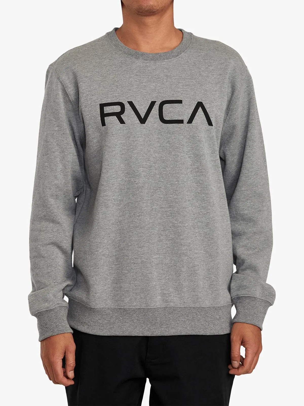 Men's Big RVCA Grey Crew Sweater