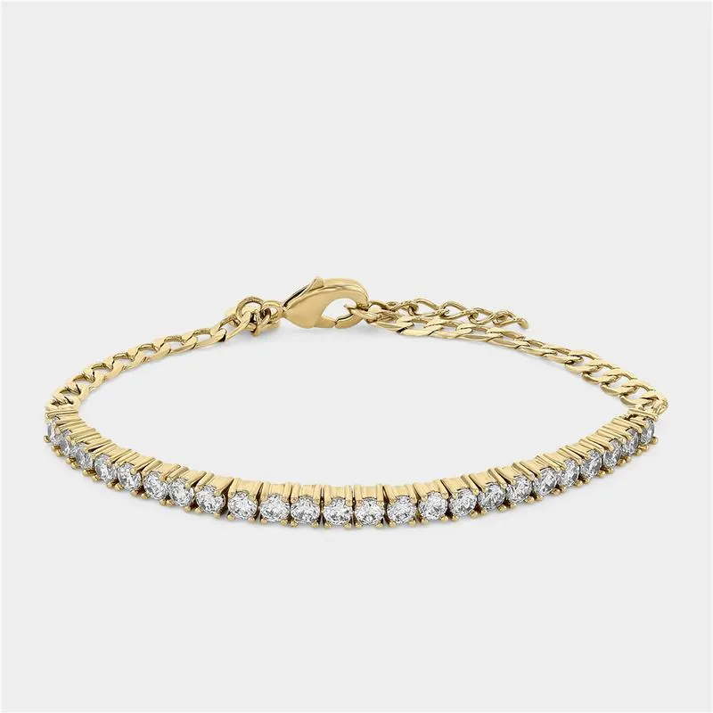 18ct Yellow Gold Plated Cubic Zirconia Tennis Bracelet
