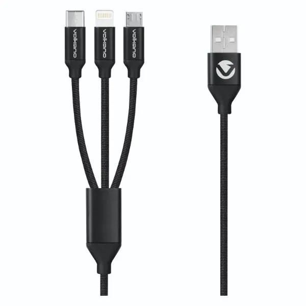 Volkano 3 in 1 Charge Cable VK-20111 BK