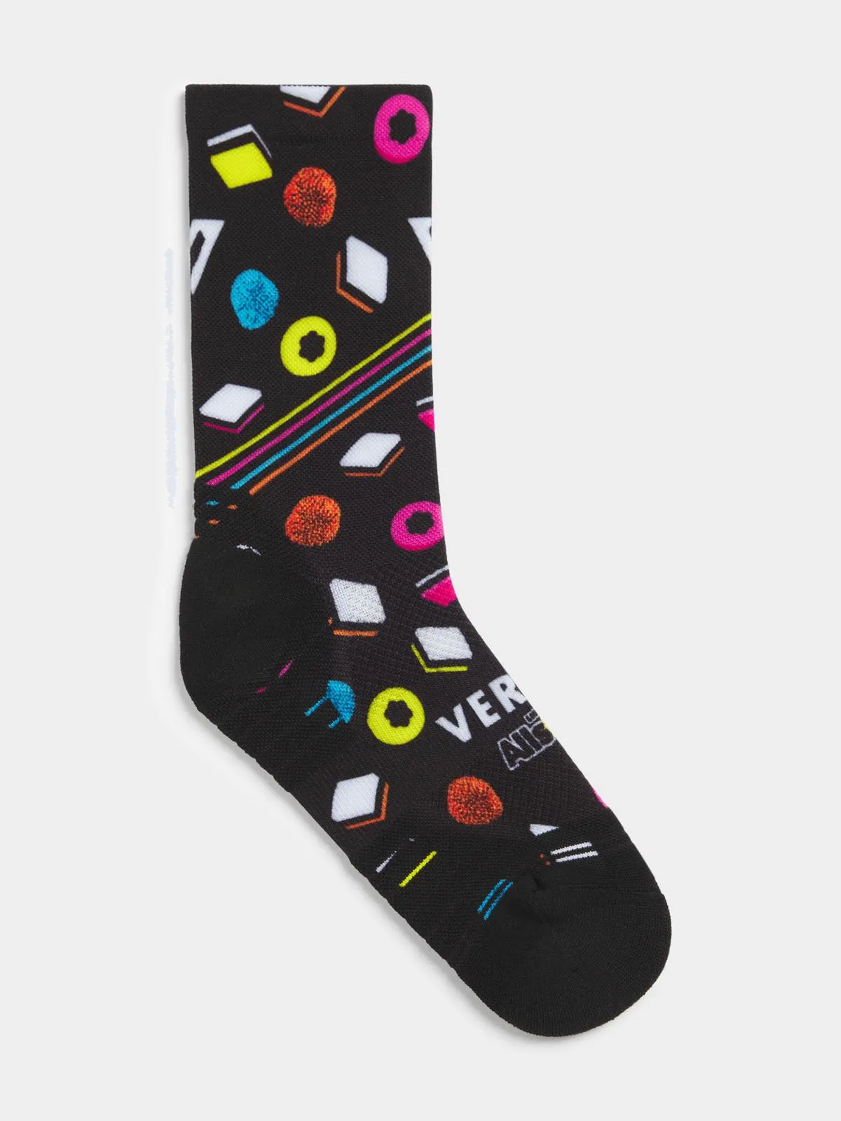 Versus Allsorts Liquorice Print Black Active Crew Socks