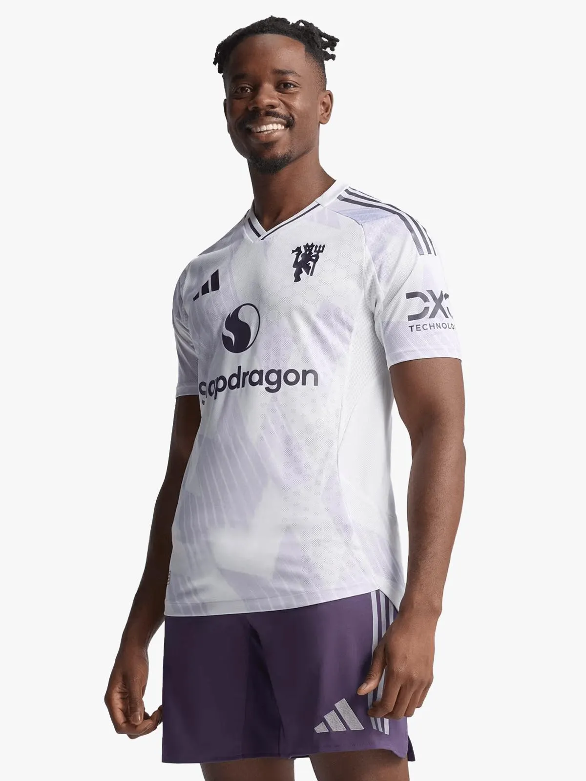 adidas Mens Manchester United Away 25/26 White Authentic Jersey