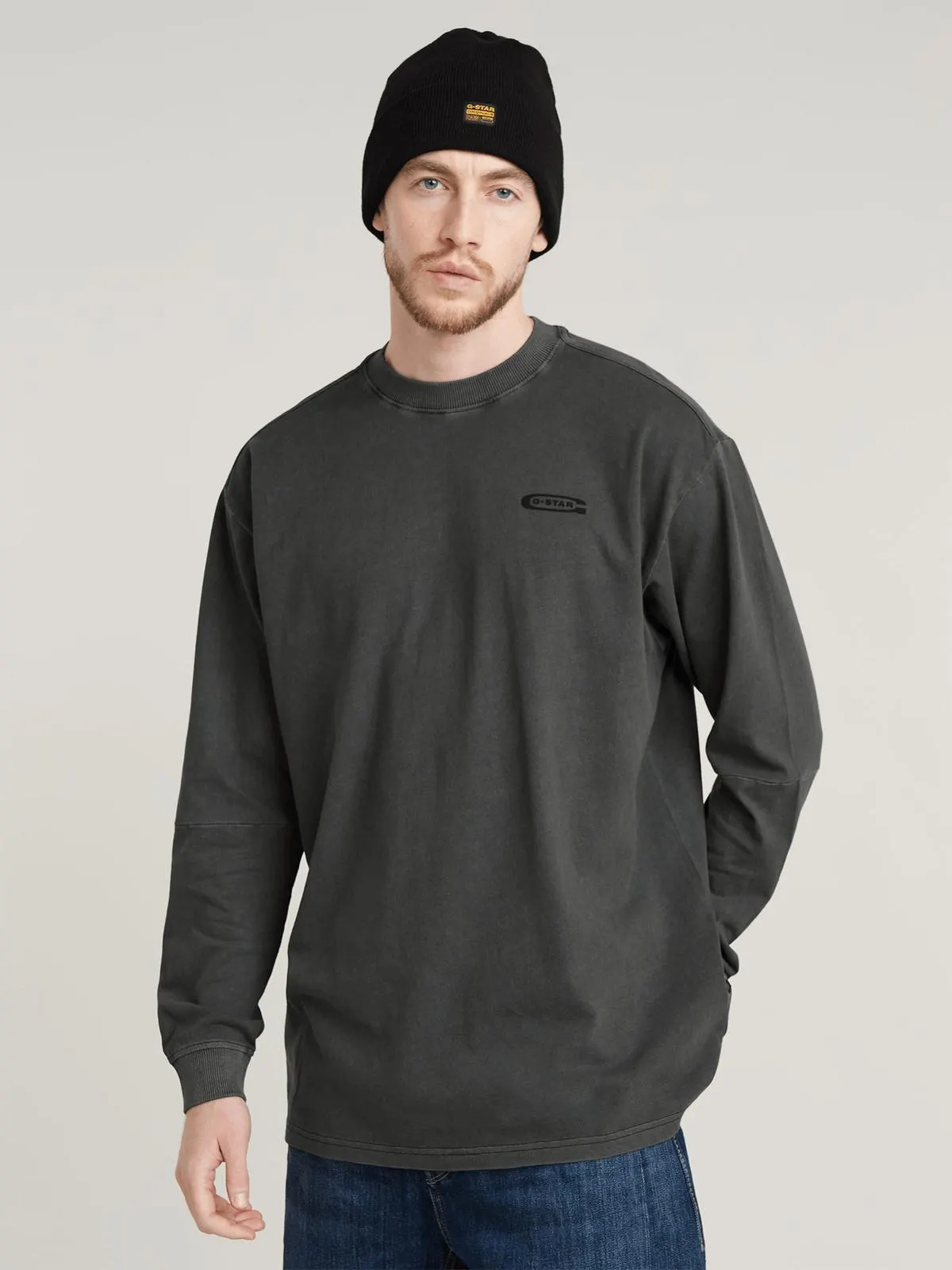 G-Star Men's Pigment Dye Loose Black T-Shirt