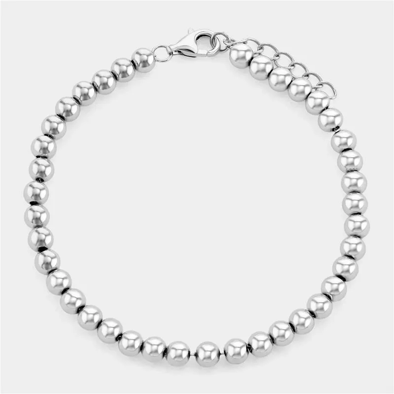 Sterling Silver Polished Ball Bead Bracelet
