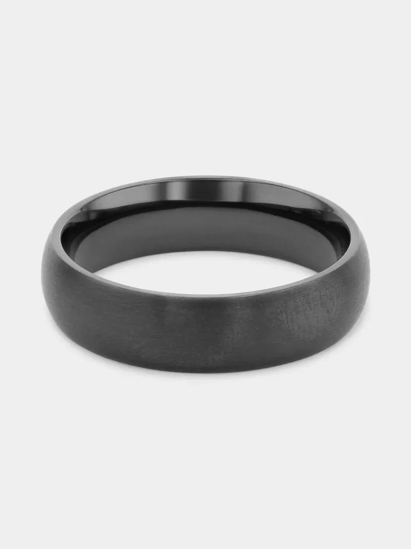 Zirconium Brushed Black Ring