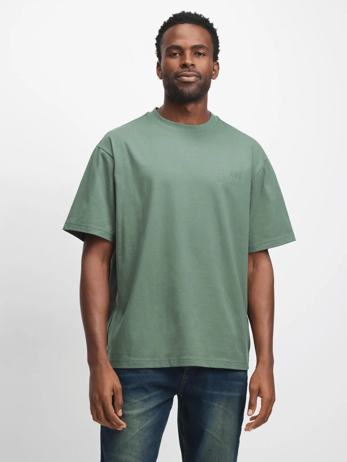 Exact Men's Green Relaxed T-Shirt