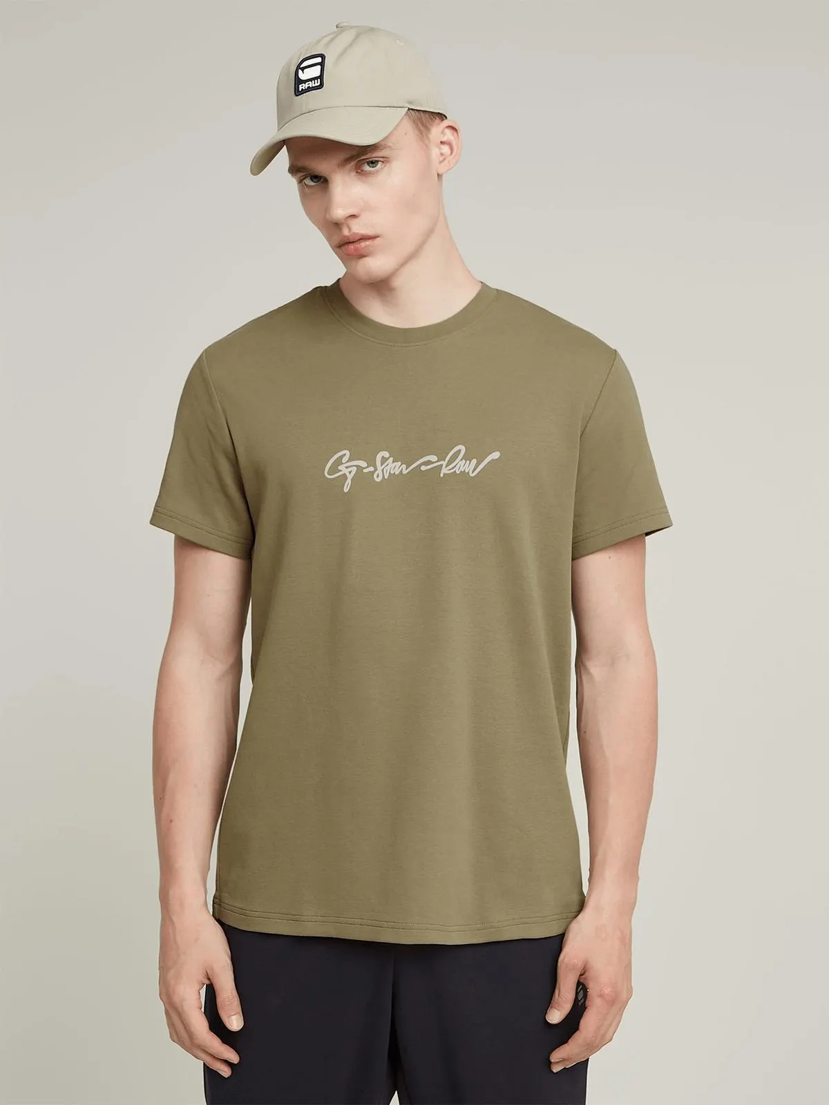 G-Star Men's G-Script Graphic Green T-shirt